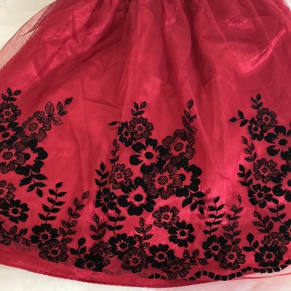 Girl Dress Black/Burgundy - Picture 9 of 12